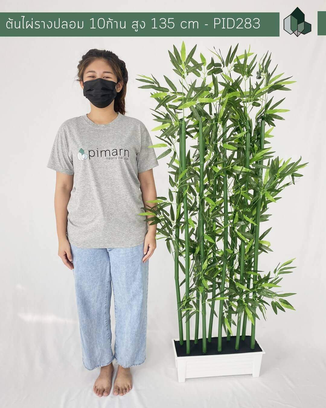 ต้นไผ่มงคลปลอม กระถางราง สูง 135 CM