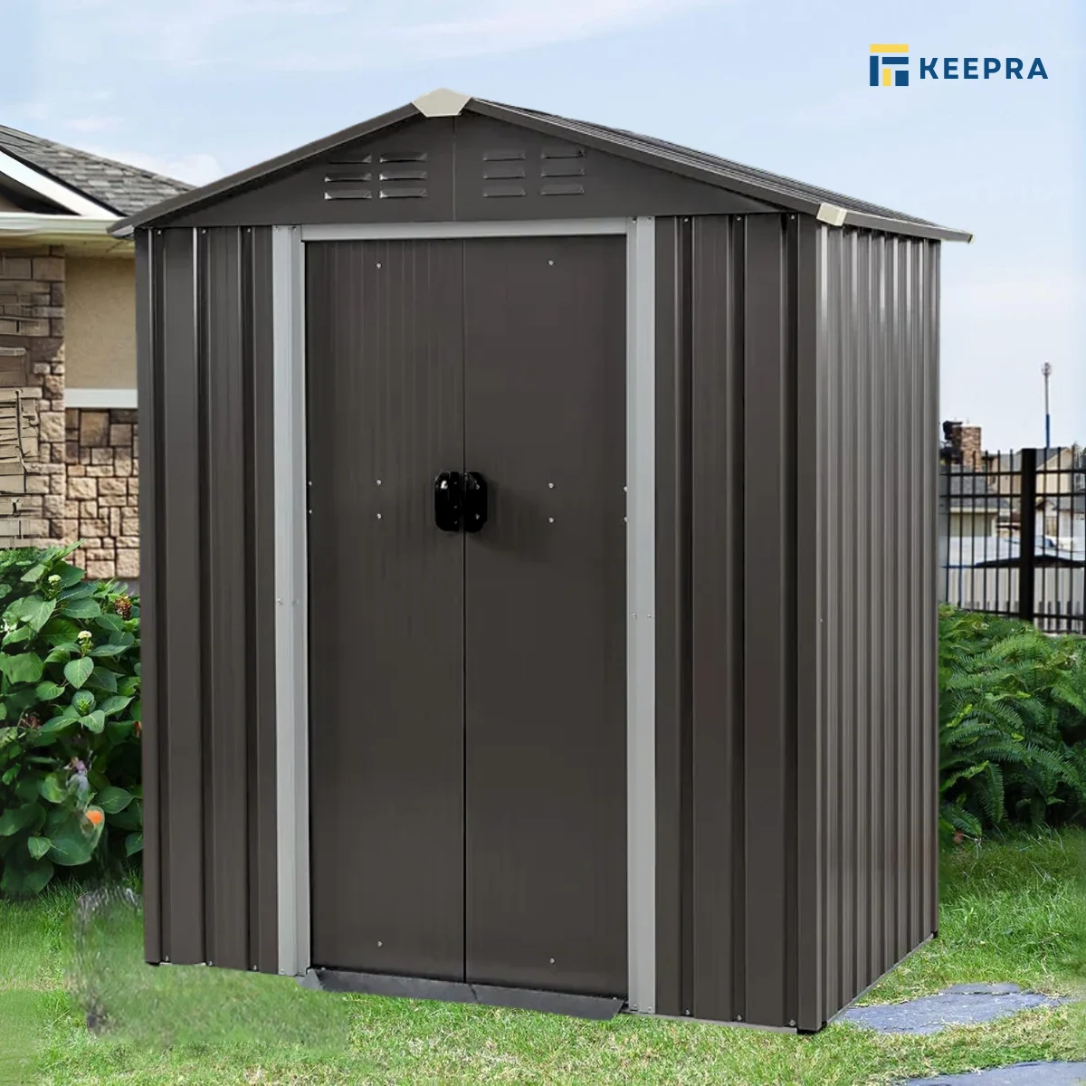 บ้านเก็บของกลางแจ้ง METAL SHEET รุ่น KB-001 (ไม่มีพื้น)